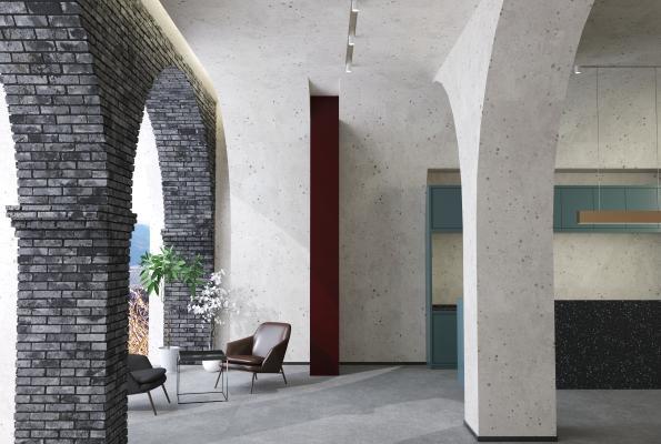 现代奶茶店 石材 拱 沙发