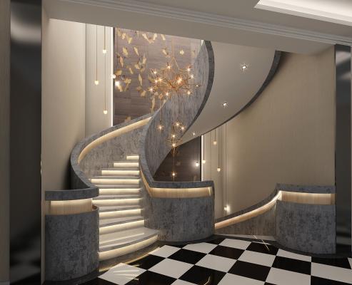 现代楼梯间 旋转