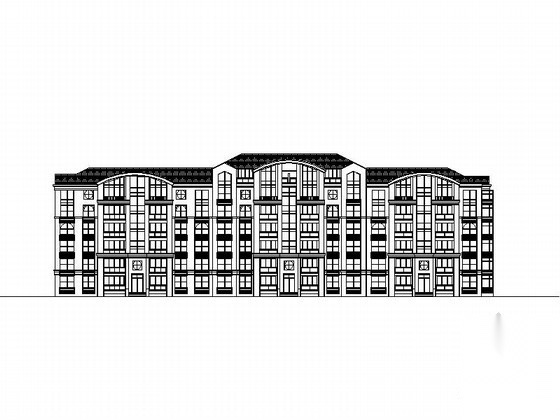 某六层欧式住宅楼建筑方案图（顶层复式）