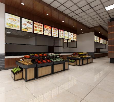 现代水果摊 商场 店铺