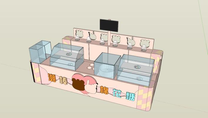 现代商场岛柜 棉花糖柜台 操作台