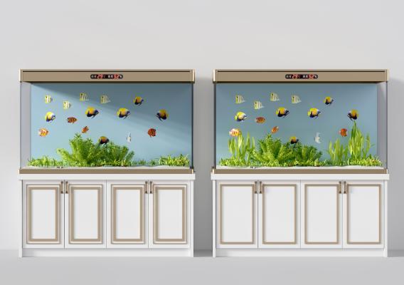 现代鱼缸 水族缸摆件 鱼缸摆件 实木鱼缸 鱼缸水族 金属鱼缸