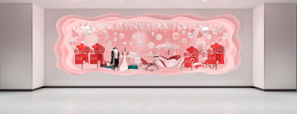 后现代橱窗 工装空间 展示 产品展示 挂画摆件