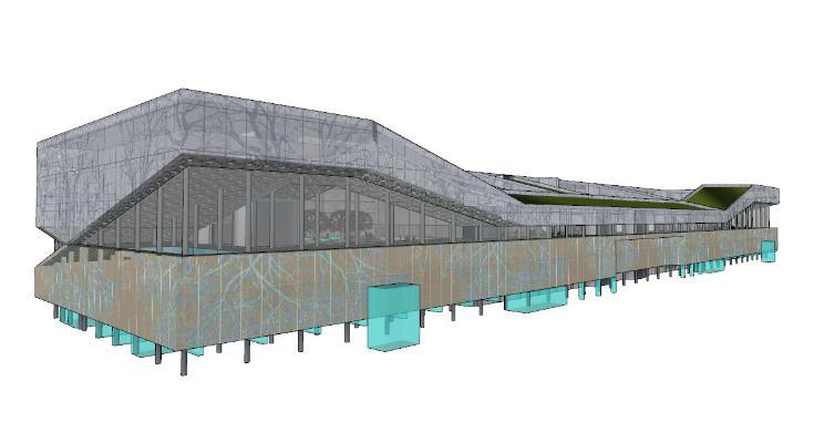 现代风格简模规划 商业建筑 文化馆 图书馆