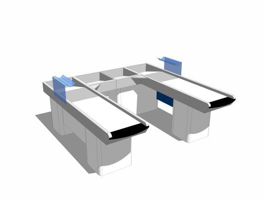现代风格收银台 超市收银台 商场超市收银台 置物平台