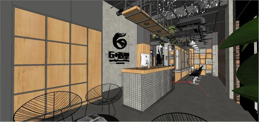 工业风格理发店