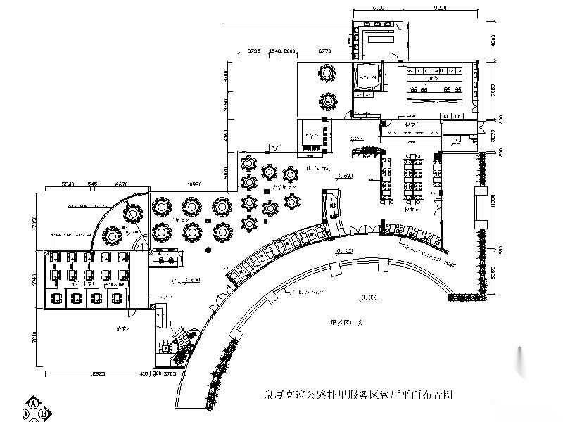 [厦门]某高速公路服务区中式餐厅装修图（含效果）