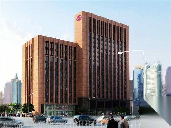 [武汉]17层现代综合医院外装施工图（带效果图）
