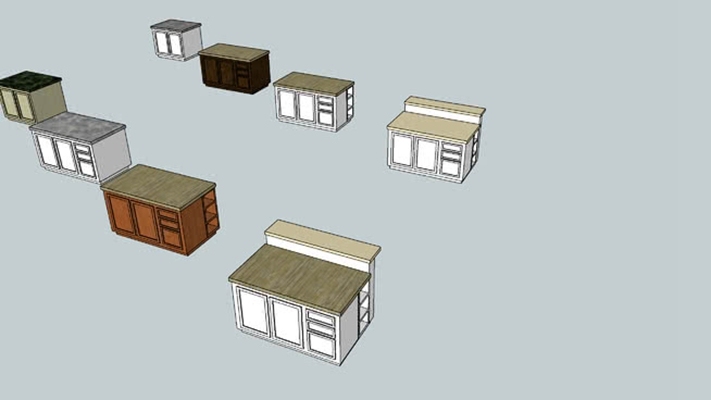 厨房台面 草图大师模型