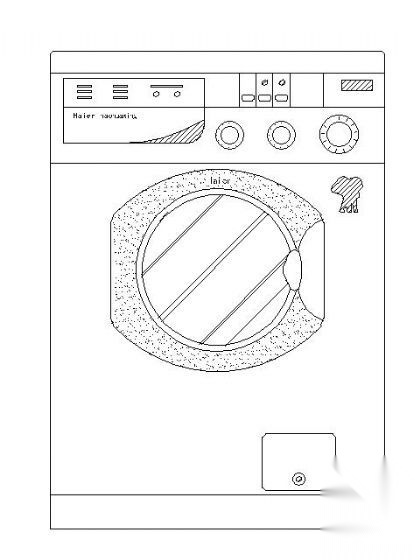 洗衣机平立面图块集