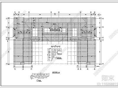 [四川]3层仿古市级图书馆建筑设计施工图（含效果图）