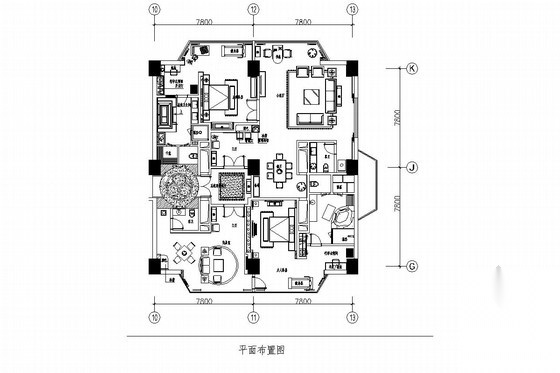 [深圳]五星级商务酒店内总统套房、茶艺馆、餐厅施工图（... 客房