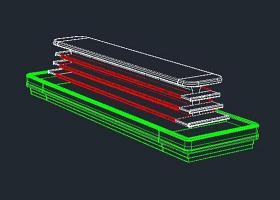 超市生鲜水果蔬菜冷风柜CAD线框3D模型