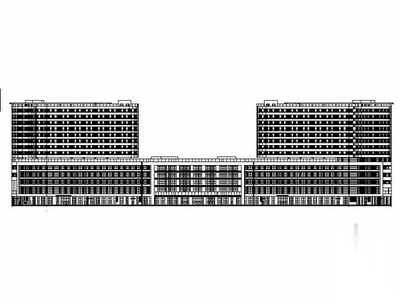[广东]14层玻璃幕墙立面医院建筑设计施工图（2015年图纸...