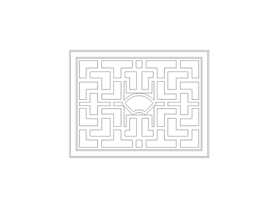 格栅装饰构件 窗帘立面图