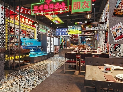 工业风海鲜烧烤店