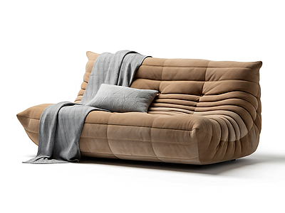 布艺沙发带毯子