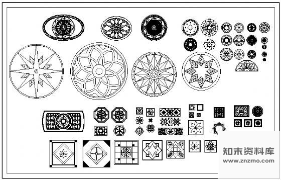 图块/节点地面CAD常用拼花
