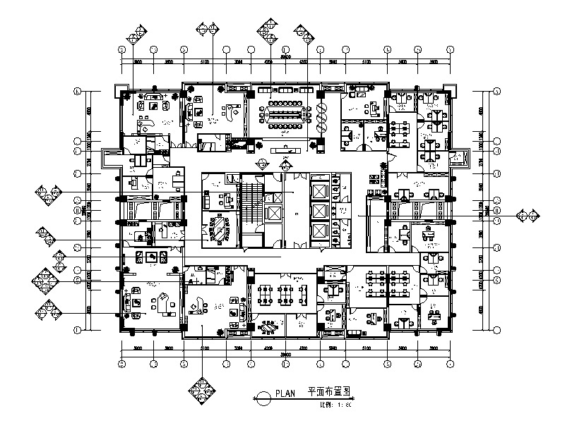 [重庆]某大厦办公室设计全套施工图（含效果图）