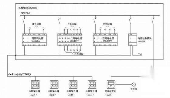 住宅智能照明控制原理图 电气图