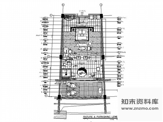 施工图三亚某俱乐部酒店大床房客房施工图含效果