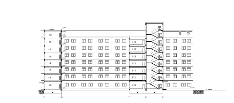 某8层综合办公楼建筑CAD图纸（含计算书，建筑、结构图，...