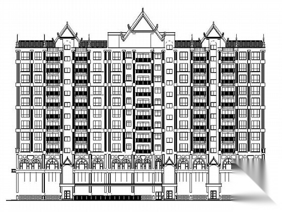 [西双版纳]某十二层商住楼建筑施工图（含效果图）