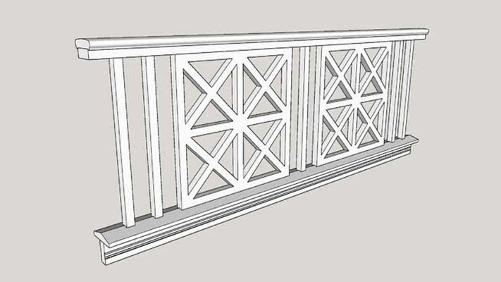 栏杆 草图大师模型