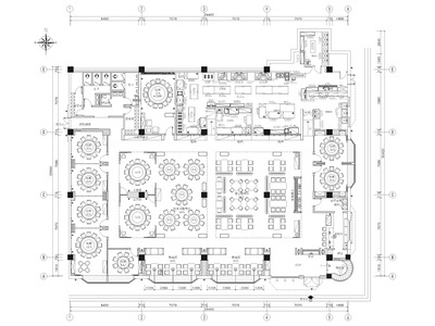江苏900㎡中式餐厅装修设计施工图+SU模型
