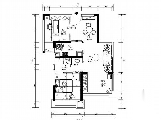 [湖北]温馨舒适一居室室内设计CAD施工图（含效果图）