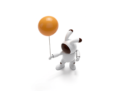 卡通兔子气球摆件