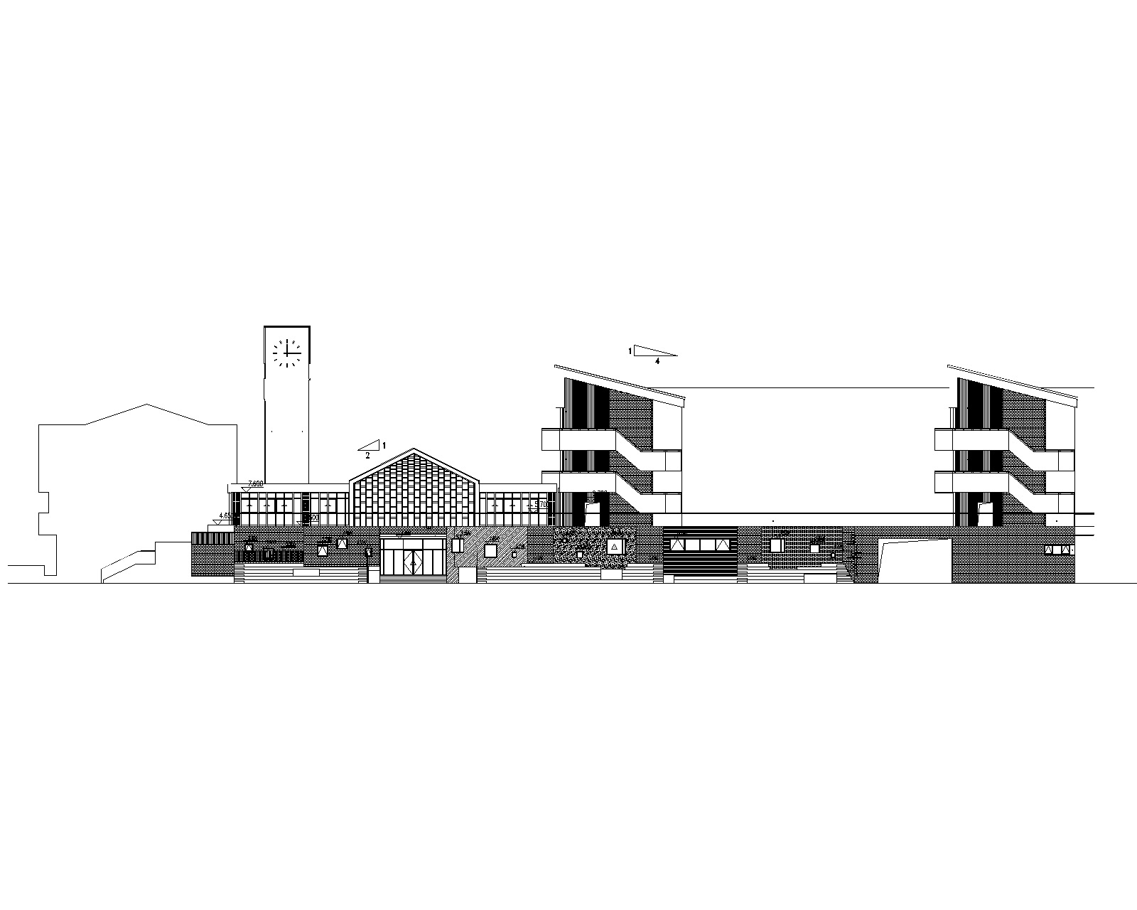 小学全套建筑图_含教学楼食堂操场大门等 体育场 体育馆建筑