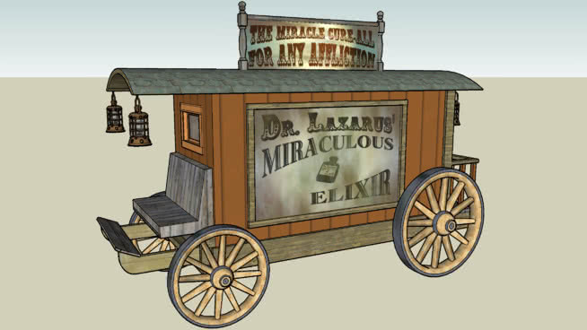 Wild West Medicine Show Wagon 马车 脱粒机