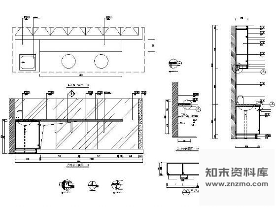 图块/节点茶水柜大样图 柜类 家具节点详图