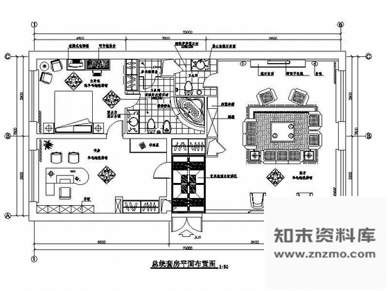 施工图某宾馆总统套房装修图