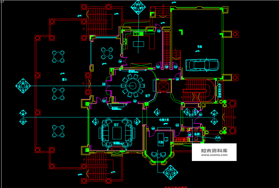 梁景华-深圳观澜高尔夫4层欧式奢华别墅样板间cad施工图含实景 别墅