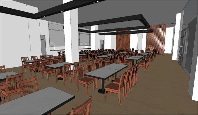 教师餐厅食堂设计餐厅 图书馆 庭院 教室 室外