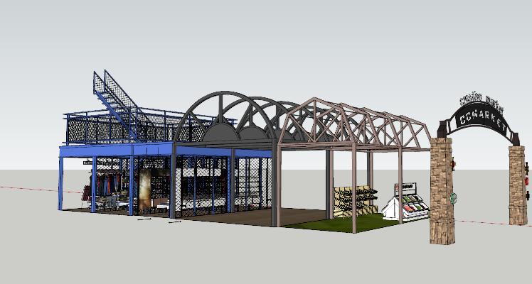 商场 中庭 商铺 外摆室外 游乐场 其他 饰品 建筑