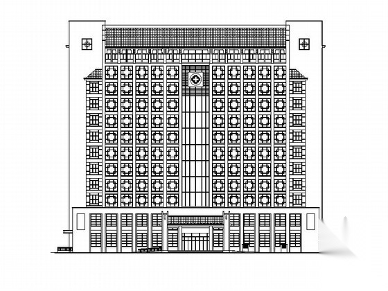 [河南]十二层徽派风格中医院建筑施工图（含效果图）