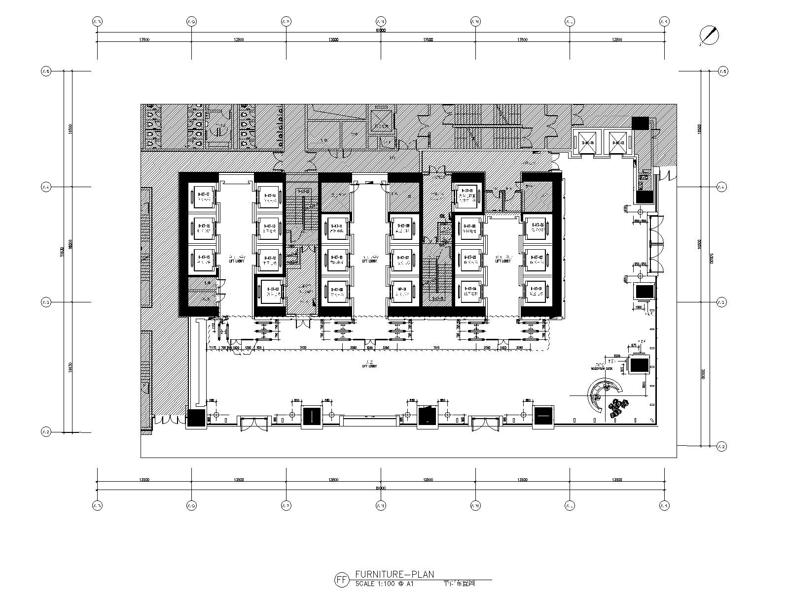 鸿荣源中心A塔办公大堂丨效果图+施工图 开放办公室