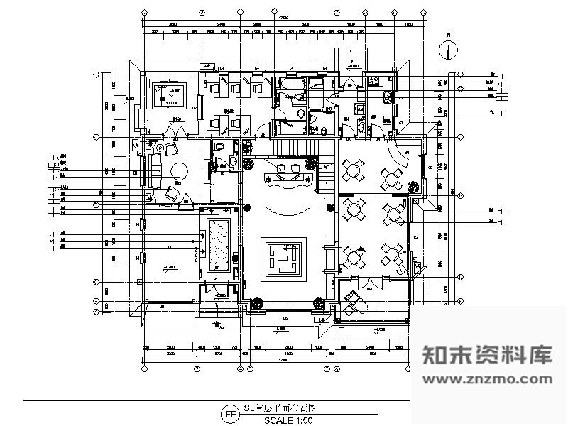 施工图天津某高档别墅售楼处装修图