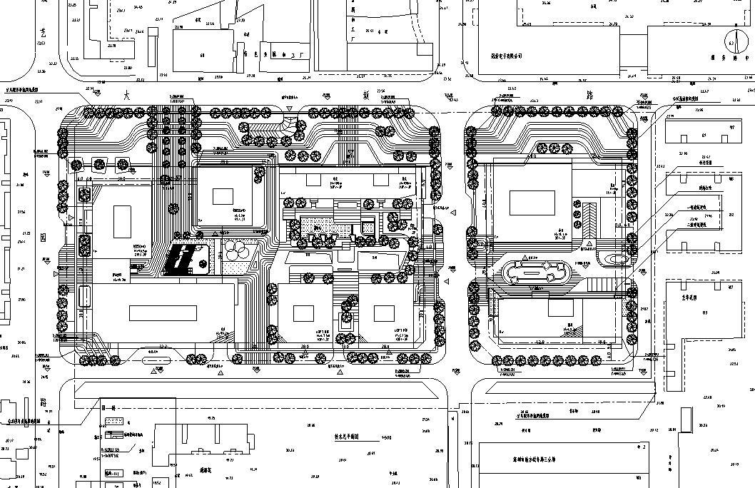 [广东]立润现代风格富达商业广场建筑施工图设计（CAD）