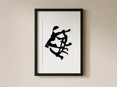 大尺寸黑白设计感挂画挂画