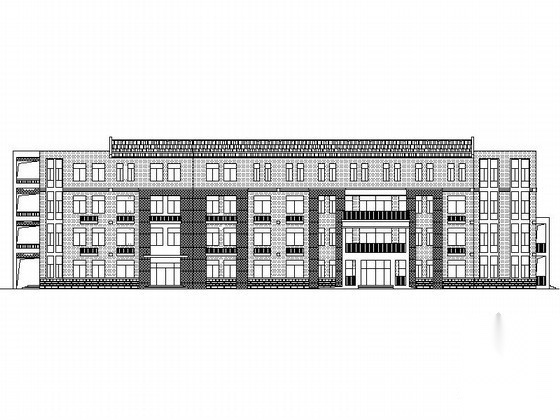 某学校初中部四层图书综合楼建筑扩初图