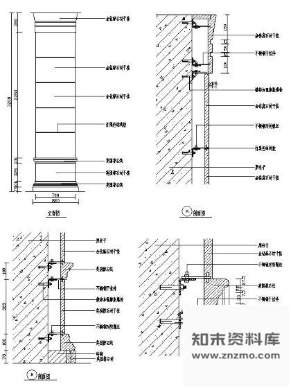 图块/节点石材装饰柱详图Ⅱ