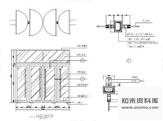 图块/节点大厅玻璃门详图 通用节点