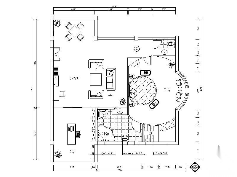 [株洲]某宾馆总统套房装饰施工图 客房