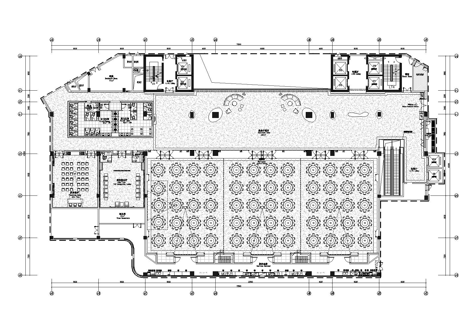 [山东]高档豪华国际五星级酒店宴会厅设计施工图（含效果...