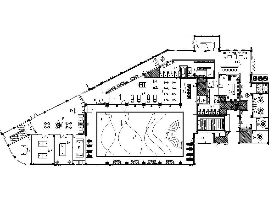 [福建]云顶枫丹水疗会所全套施工图设计（附效果图）