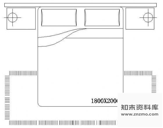 图块/节点床平面CAD图块3